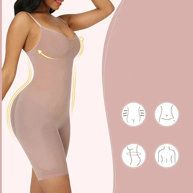 Faja Moldeadora Sin Costuras 3 en 1 – Levanta Glúteos, Adelgaza Cintura y Corrector de Postura
